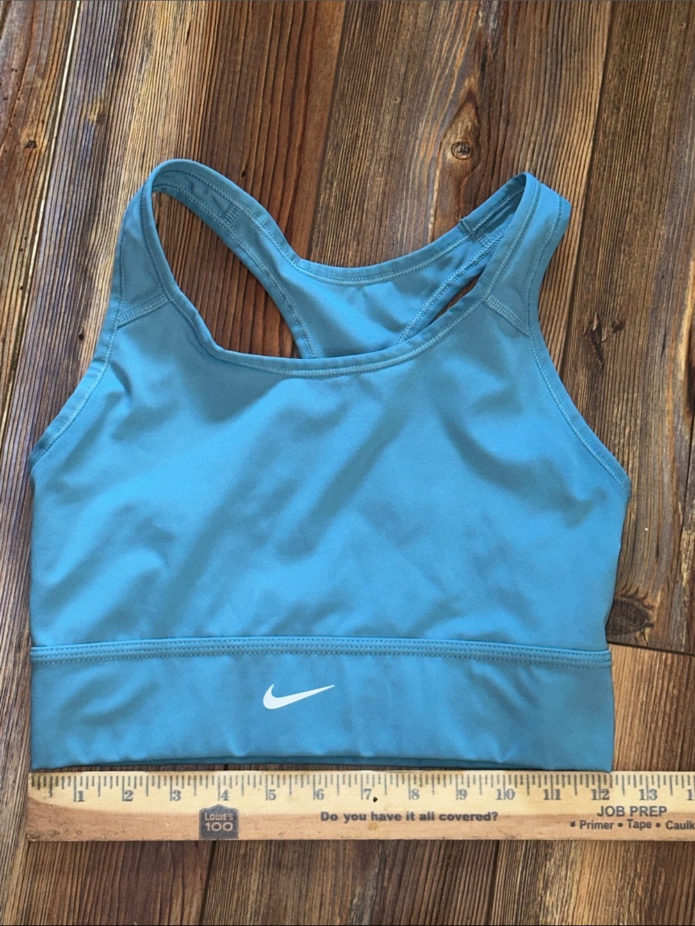 Nike Blue Sports Bra with White Swoosh